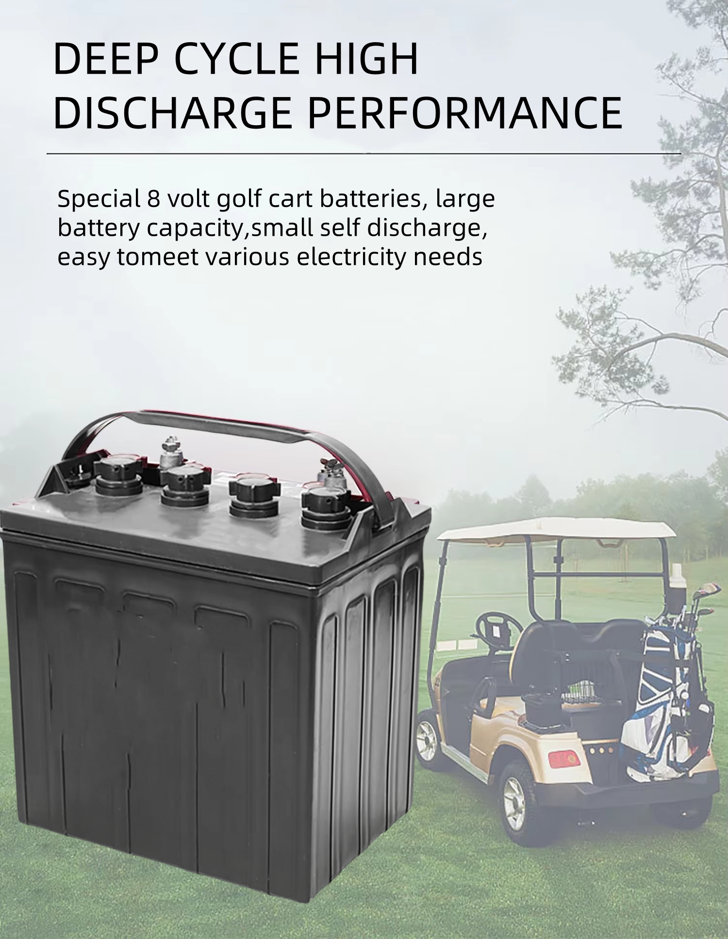 bateries de carro de golf de 8 volts